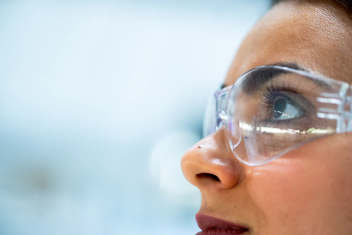Laboratory scientist analysing samples in the Aarogya Hospitals pathology lab